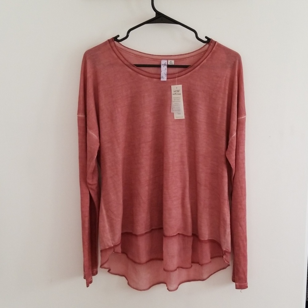 Francesca’s Ashlee Knit Mineral Wash Top